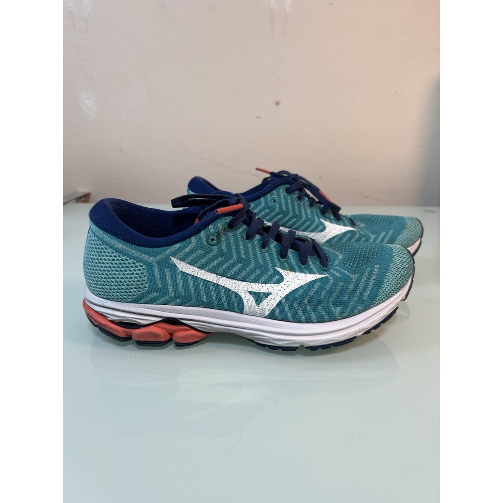 Mizuno Wave‎ Rider Running Shoes Women's Size 8 Teal Blue Athletic Sneakers